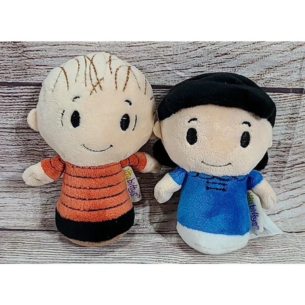 Hallmark Itty Bittys Peanuts Plush Linus And Lucy Stuffed Dolls Lot of 2 5"